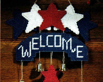 Star-Spangled Welcome Plastic Canvas Sign PDF