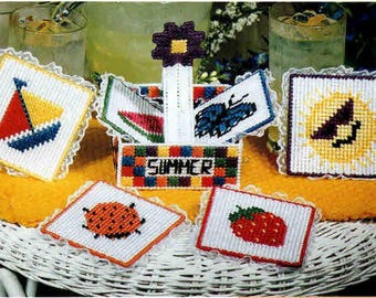 Summertime Stitching Plastic Canvas Coasters PDF