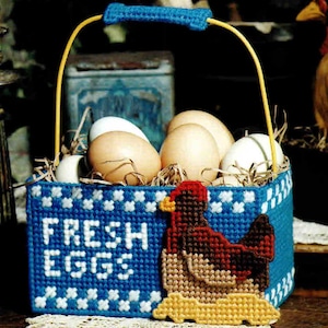 Fresh Eggs Plastic Canvas Doorstop
