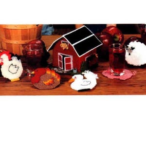 Down on the Farm Plastic Canvas Coasters