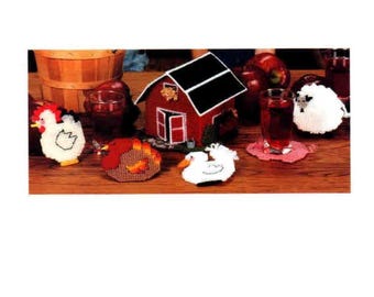 Down on the Farm Plastic Canvas Coasters PDF