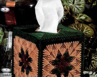 Granny Squares Plastic Canvas Tissue Topper PDF