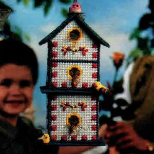 Tiered Plastic Canvas Birdhouse