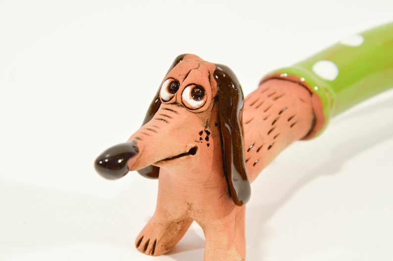 Handmade Brown Clay Ceramic Dachshund Sausage Dog Etsy