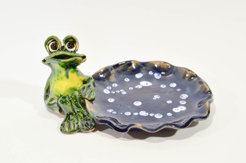 Handmade Ceramic Frog Tray Figurine Ceramic Animal Candle Etsy