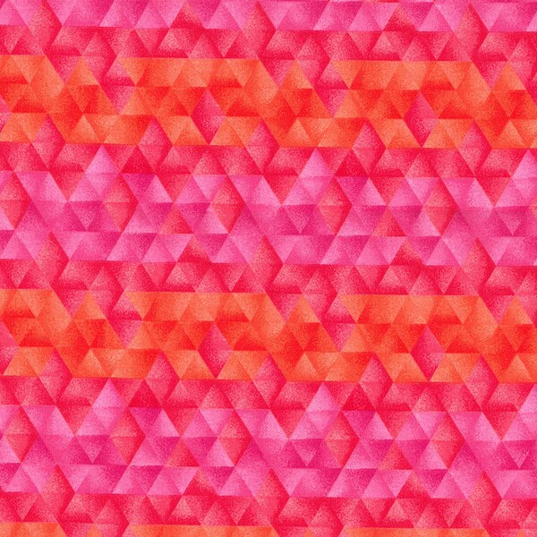 Triangle Geo Ombre Pink 100% cotton fabric in Fat Quarters and By-The-Yard for quilts, sewing projects, crafts revised