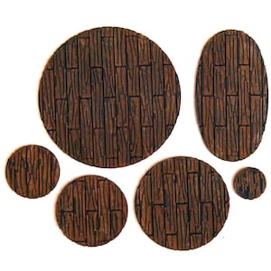 60mm Oval 40mm 30mm 25mm 14mm - Wood Plank Boards Bases - bits for use with Warhammer, 40K, Warmachine, Hordes, D&D, RPGs - Last Stand