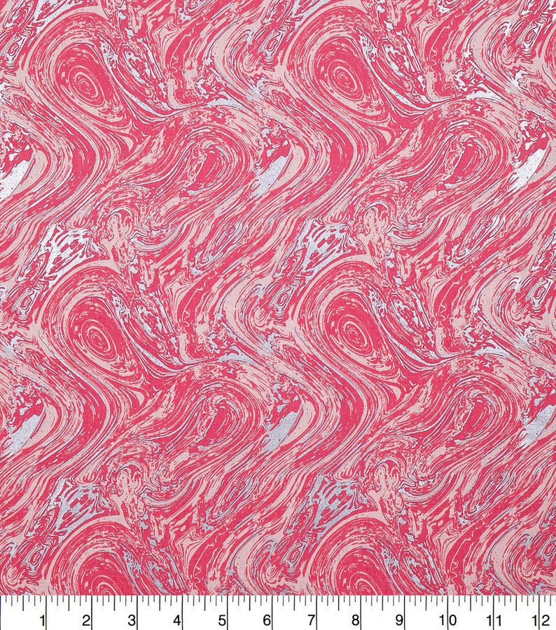 crafts quilts Oil Slick Metallic Coral 100/% cotton fabric in Fat Quarters and By-The-Yard for face masks sewing projects