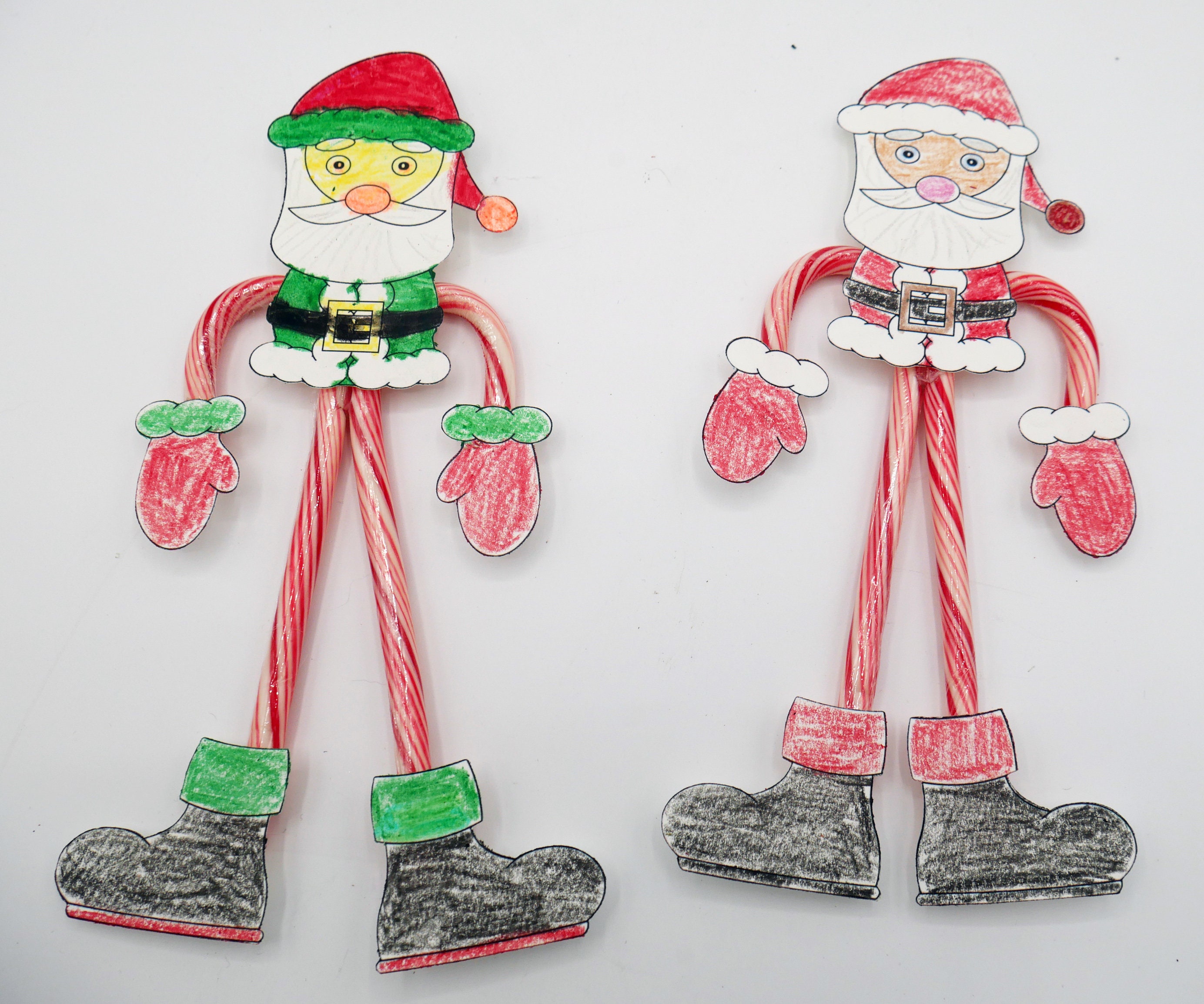 Printable Candy Cane Santa Kids Craft DIY, INSTANT DOWNLOAD Make Your ...