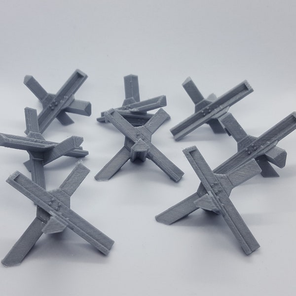 Tank Traps x10 | Scatter Terrain | 28mm Tabletop terrain for miniature wargaming