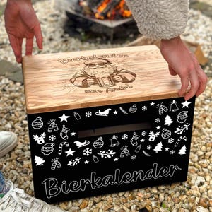 Bierkistensitz - personalisiert - handgemacht - Gravur - Bier - Männer - Geschenke - Weihnachten - Bierkalender