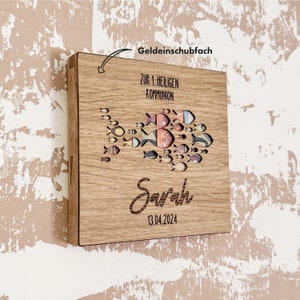 Geldgeschenk, Geschenkbox, Geschenkschachtel, Wunscherfüller, Geburtstag, Hochzeit, Brautpaar, Bild, Kommunion