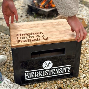 Bierkistensitz - handgemacht - Gravur - Bier - Männer - Geschenke - Vatertag - Angeln