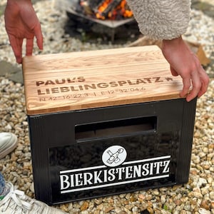 Bierkistensitz - personalisiert - handgemacht - Gravur - Bier - Männer - Geschenke - Vatertag