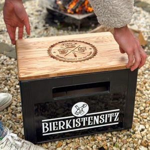Bierkistensitz - personalisiert - handgemacht - Gravur - Bier - Männer - Geschenke - Vatertag