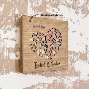 Geldgeschenk, Geschenkbox, Geschenkschachtel, Wunscherfüller, Geburtstag, Hochzeit, Brautpaar, Bild, Herz