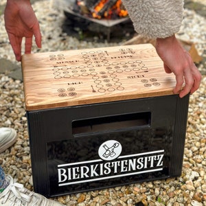 Bierkistensitz - personalisiert - handgemacht - Gravur - Bier - Männer - Geschenke - Vatertag -  Mensch betrink dich nicht