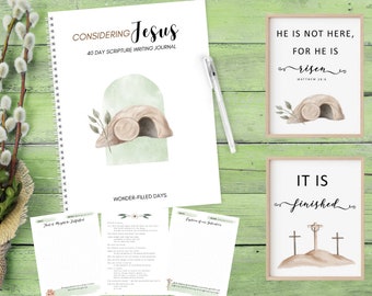 Considering Jesus Easter Scripture Writing Journal Bible Study & 3 Art Prints
