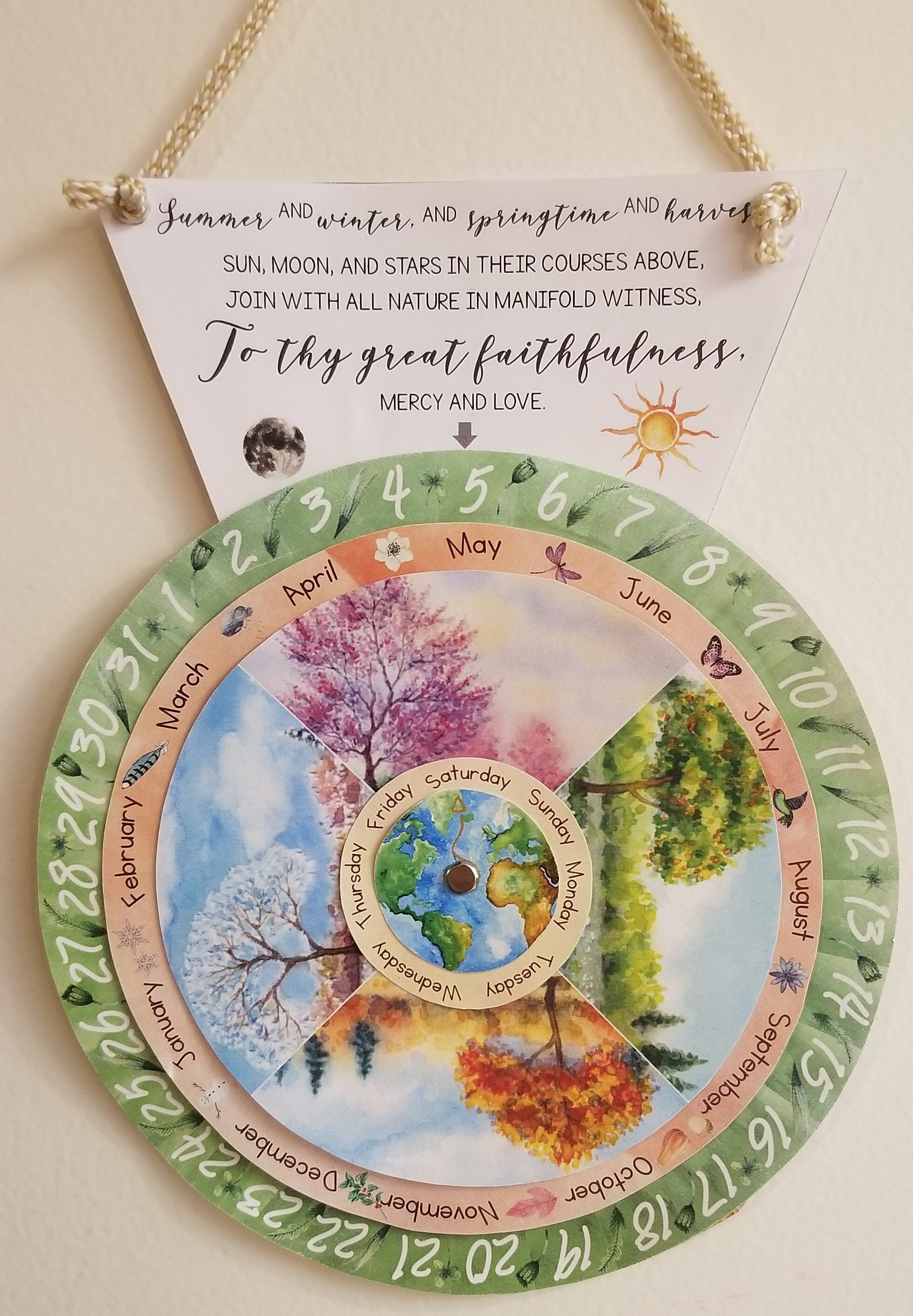 Waldorf Seasonal Calendar: Perpetual Circular Calendar Wheel