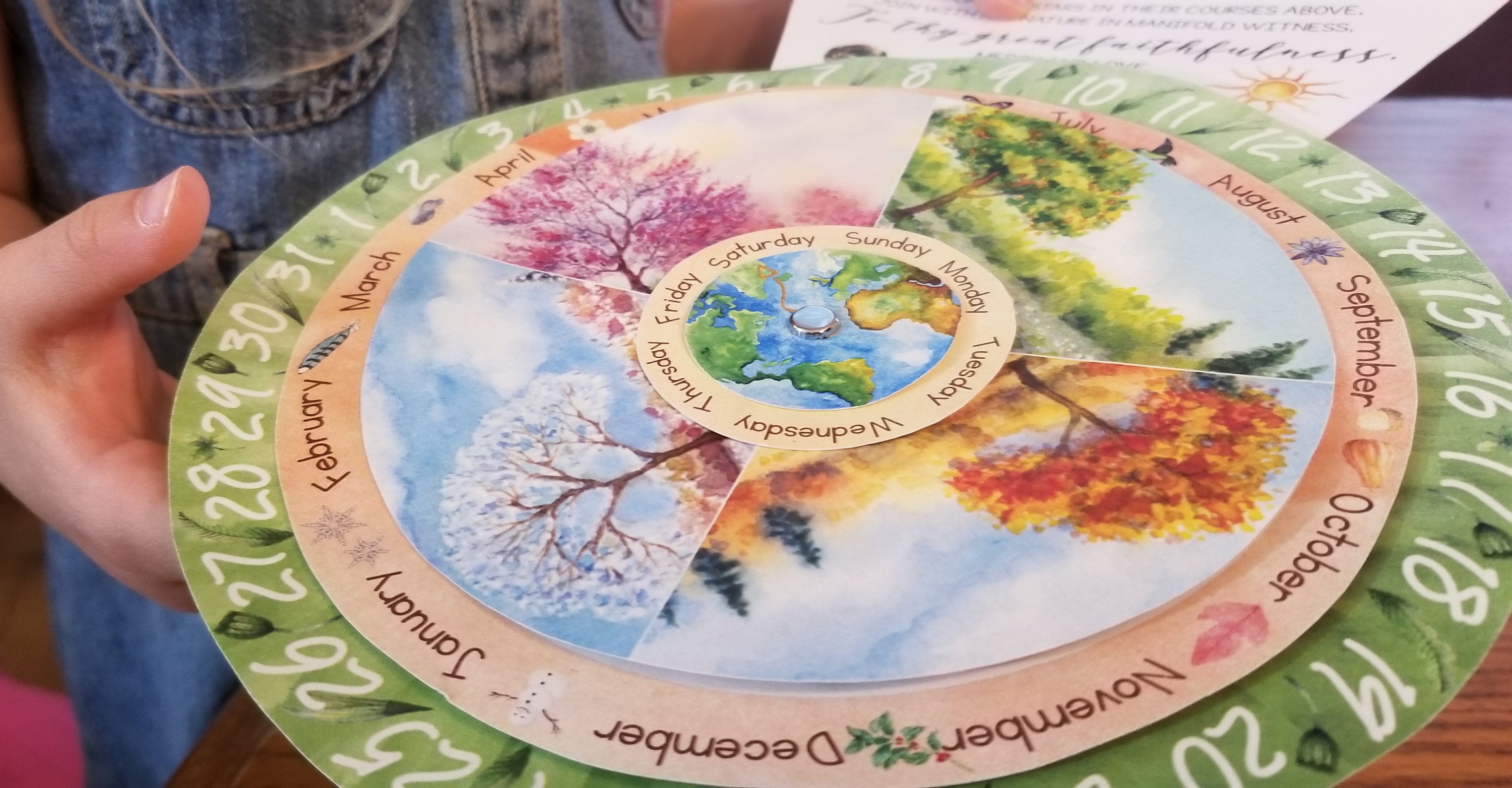 Waldorf Seasonal Calendar Perpetual Circular Calendar Wheel Etsy