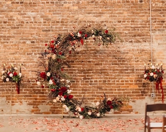 Moon Wedding arch, Crescent Wedding Ceremony, Celestial Wedding, Flower Wedding Backdrop