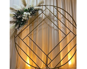 Сircle and Rhomb Wedding arch Wedding Round arch Ceremony Wedding Arch Wedding backdrop flower arch wedding frame wedding arch flowers