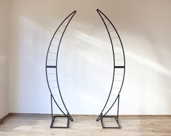 2 in 1 Metal Wedding stands Wedding decoration Ceremony Wedding Arch decor Black color metal arch Outdoor Wedding Arch Moon arch