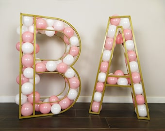 Metalen letters en cijfers Ballonletters en cijfers Bruiloftsdecoratie Verjaardagscijfers Verjaardagsdecor BABY Letters 3d Letters