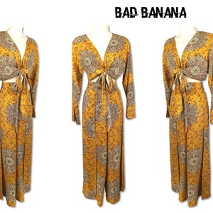 Ensemble pantalon et haut d&#39;été légers - tenue de festival, tenue de plage, tenue de rave - Or