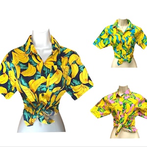 Womens Banana Festival Shirt, Womens Rave Shirt, Womens Beach Shirt, Luid shirt, Hawaiiaans Vriendje Shirt