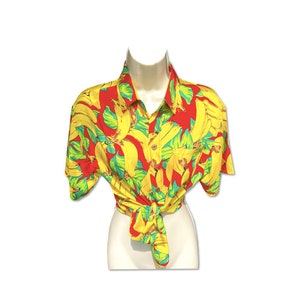 Banana Festival-shirt dames, rave-shirt dames, strandshirt dames, luid shirt, shirt Hawaiiaans vriendje