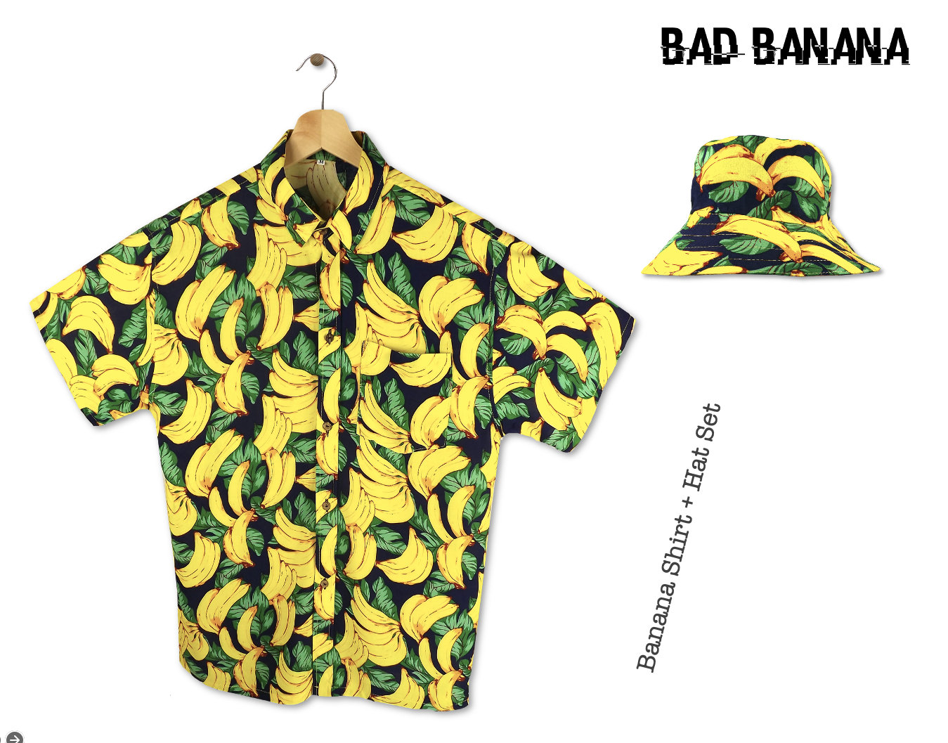 Hawaiian Shirt Bucket Hat Banana Print 