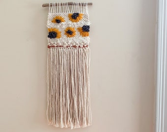 Woven Wall Hanging | Sunflower | Home Decor | Wall Decor | Tapestry