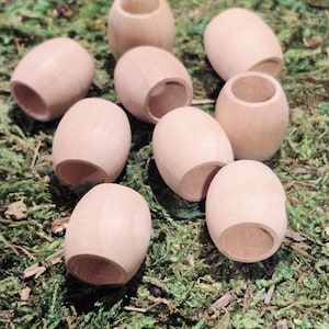Unfinished Wood Barrel Beads 5/8" x 5/8" Craft Supplies 15 Pieces
