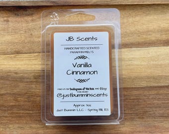 Vanilla Cinnamon Wax Melts | Strong Scent | Handmade Paraffin Tarts