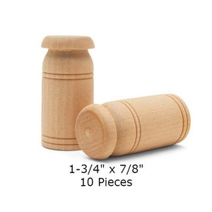 10 Miniature Wooden Unfinished Milk Cans Craft Supplies