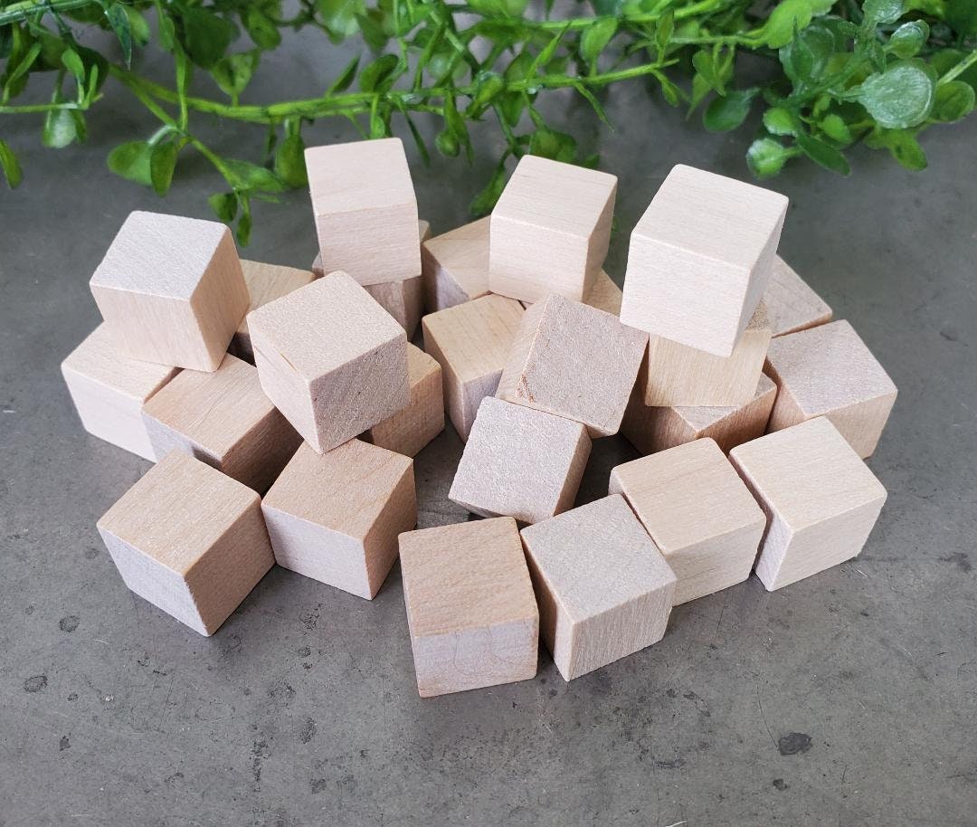 25 1/2 Unfinished Wood Square Blocks / Craft Supplies Etsy UK