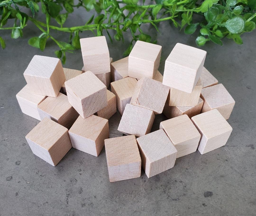 Wood Blocks for Crafts, 1.5 Inch Wood Craft Block, Crafting Blocks