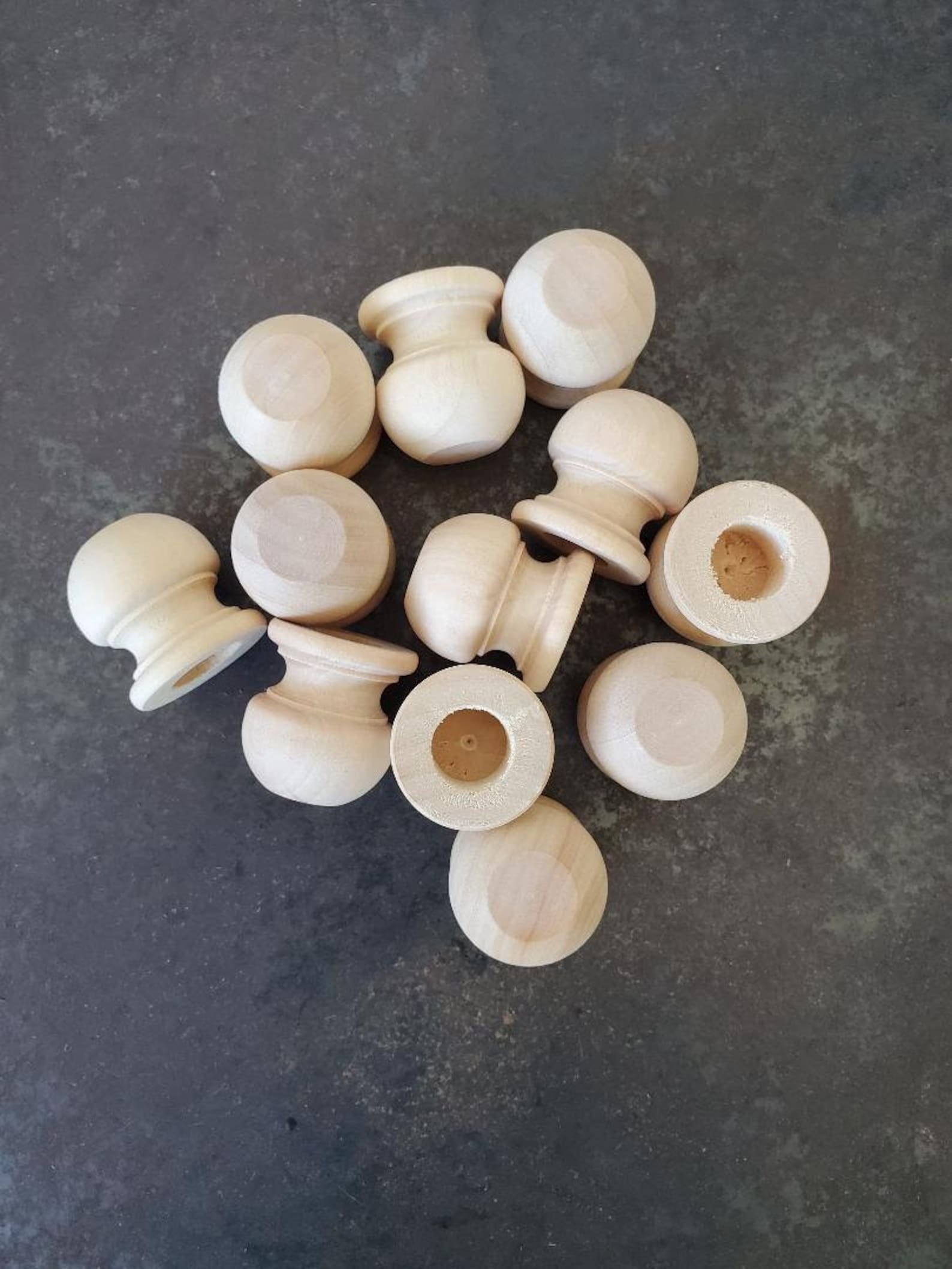 11/16 Dowel Wood End Caps 1 Wide 1/2 Hole Etsy