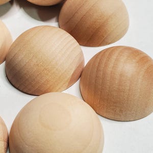 1&quot; Unfinished Wood Split Balls.  10 Pieces / Craft Supplies.