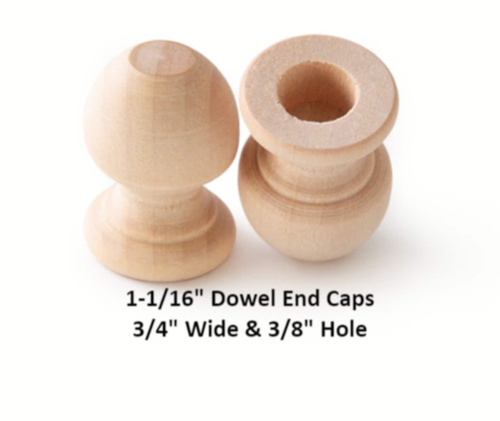 11/16 Dowel Wood End Caps 3/4 Wide 3/8 Hole Etsy India