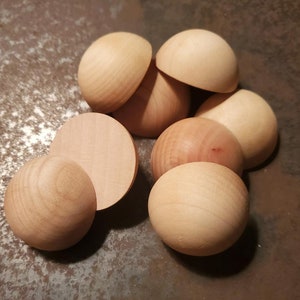 1 1/2" (1.5") Unfinished Wood Split Balls 8 Pieces / Craft Supplies