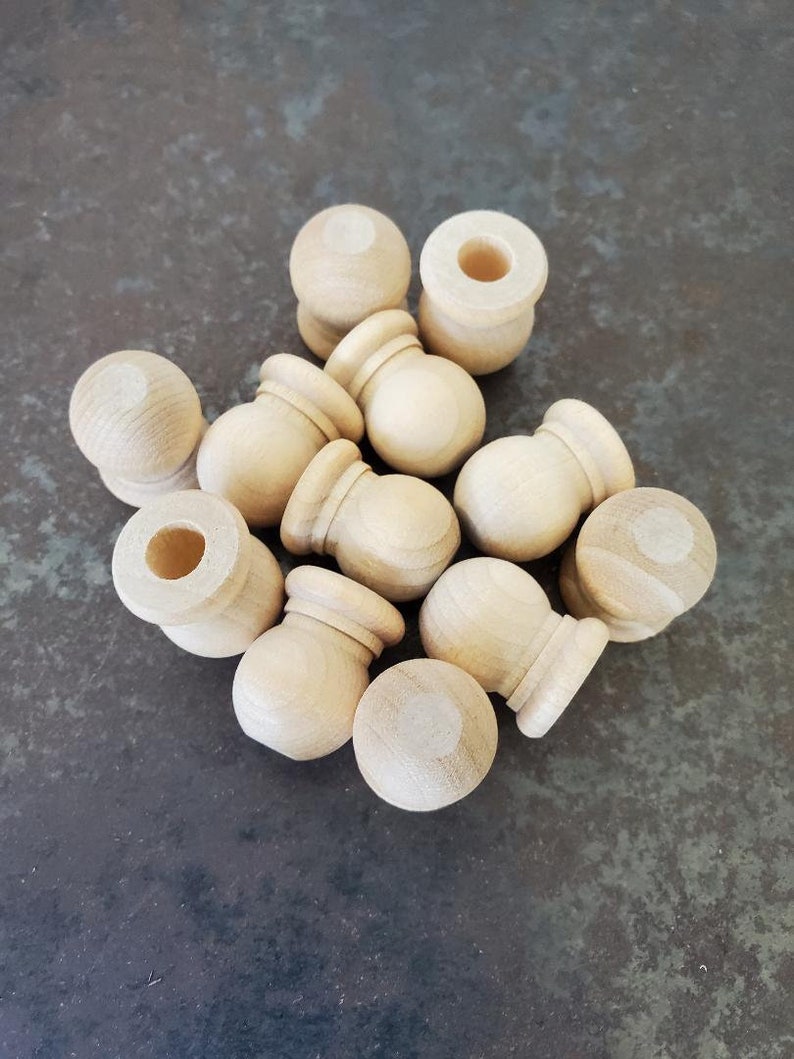 3/4 Dowel Wood End Caps 19/32 Wide 1/4 Hole Etsy