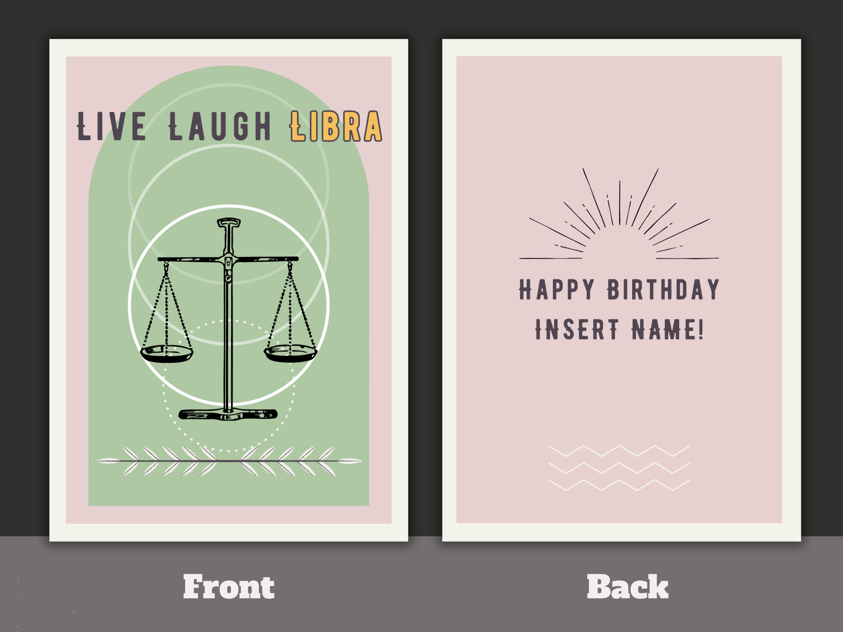 Libra Birthday Card Zodiac Birthday Cards Libra Card Libra Gift Zodiac