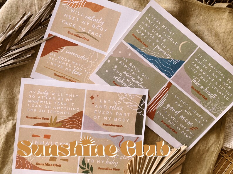 Birth & Postpartum Affirmation Cards Sunshine Club image 2