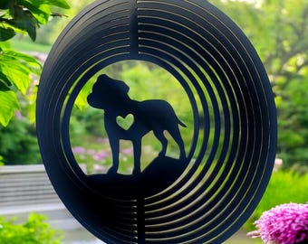 Staffordshire Bull Terrier Wind Spinner, Steel Garden Ornament, Dog Lover Gift
