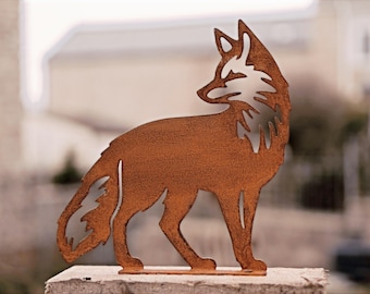 Fox fence topper, fence sculpture, metal art, steel, garden decor, cute garden oranment, fox lover, birthday, Christmas