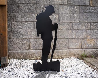 XXL Soldier steel sculpture, 1150mm Tall, metal art, steel, garden decor, cute garden ornament, birthday, Christmas, Forces Memorial