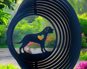 Rottweiler Wind Spinner, Solid Steel Garden Ornament, Dog Lover Gift