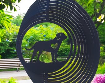 Labrador Wind Spinner, Solid Steel Garden Ornament, Dog Lover Gift